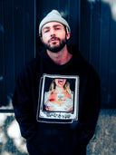 Model wearing Trap & Nap Polaroid Hoodie outdoors — lifestyle
