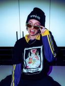 Model wearing Trap & Nap Polaroid T-Shirt, second lifestyle angle