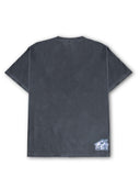 Trick or Trap T Shirt back view - halloween design grey shirt with small trap house 