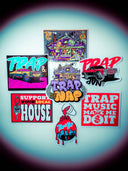 Trap & Nap sticker pack displayed on surface, lifestyle shot